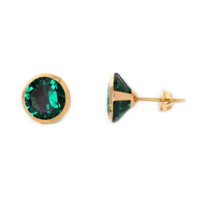 14KT-Single-Stone-Gold-Stud-Earrings-Manufacturer-Premokshi-Ornaments-EAR113-GREEN_2-1