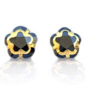 14KT Single Stone Gold Stud Earrings Manufacturer, Wholesaler & Supplier | Premokshi Ornaments | PREM-ER-111-BLACK
