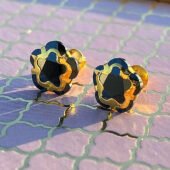 14KT Single Stone Gold Stud Earrings Manufacturer, Wholesaler & Supplier | Premokshi Ornaments | PREM-ER-111-BLACK