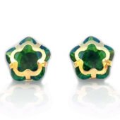 14KT Single Stone Gold Stud Earrings Manufacturer, Wholesaler & Supplier | Premokshi Ornaments | PREM-ER-111-GREEN