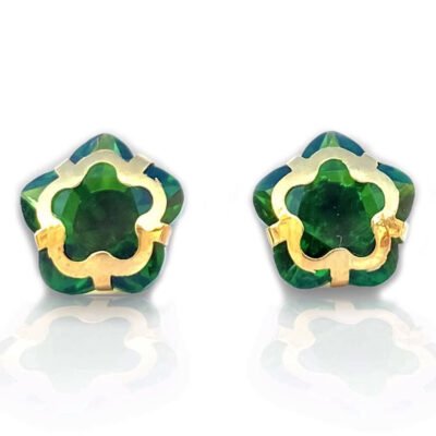 14KT-Single-Stone-Gold-Stud-Earrings-Manufacturer-in-Delhi-Premokshi-Ornaments-EAR111-GREEN_1
