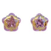 14KT Single Stone Gold Stud Earrings Manufacturer, Wholesaler & Supplier | Premokshi Ornaments | PREM-ER-111-PINK