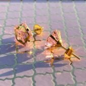 14KT Single Stone Gold Stud Earrings Manufacturer, Wholesaler & Supplier | Premokshi Ornaments | PREM-ER-111-PINK