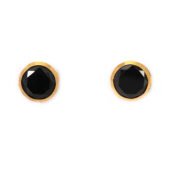 14KT Single Stone Gold Stud Earrings | Premokshi Ornaments | PREM-ER-113-BLACK
