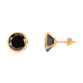 14KT Single Stone Gold Stud Earrings | Premokshi Ornaments | PREM-ER-113-BLACK
