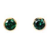 14KT Single Stone Gold Stud Earrings Manufacturer, Wholesaler & Supplier in | Premokshi Ornaments | PREM-ER-113-GREEN