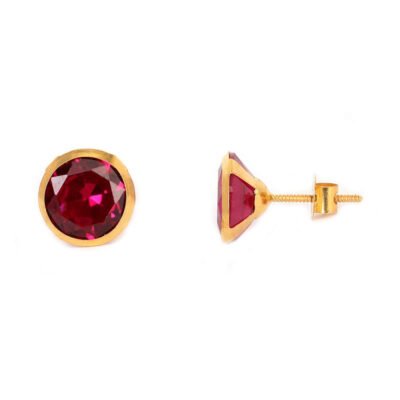 14KT-Single-Stone-Gold-Stud-Earrings-Manufacturer-in-Delhi-Premokshi-Ornaments-EAR113-RED_2