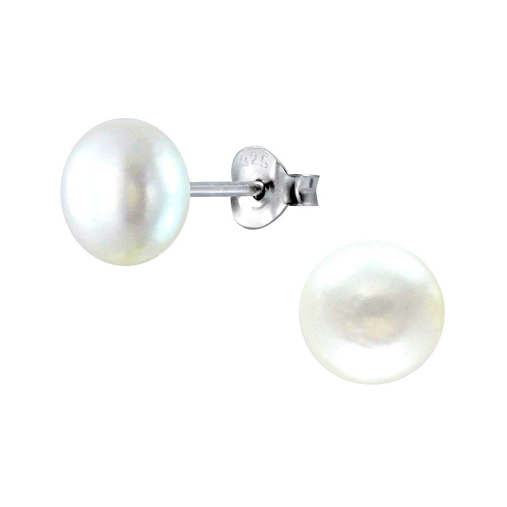 925 Freshwater Button 5mm Pearl Sterling Silver Stud Earrings Manufacturer, Wholesaler & Supplier | Barsana Jewels | BAR-SER-003